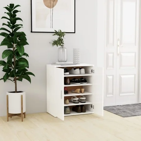 White engineered wood shoe cabinet 60x35x70 cm by vidaXL, Shoe racks and shoe organizers - Ref: Foro24-808918, Price: 79,55 €...