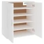 White engineered wood shoe cabinet 60x35x70 cm by vidaXL, Shoe racks and shoe organizers - Ref: Foro24-808918, Price: 79,55 €...