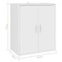 White engineered wood shoe cabinet 60x35x70 cm by vidaXL, Shoe racks and shoe organizers - Ref: Foro24-808918, Price: 79,55 €...