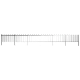 Gartenzaun mit schwarzen Stahlringspitzen 10,2x1 m von vidaXL, Zaunpaneele - Ref: Foro24-277661, Preis: 362,66 €, Rabatt: %