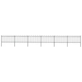 Gartenzaun mit schwarzen Stahlringspitzen 10,2x1 m von vidaXL, Zaunpaneele - Ref: Foro24-277661, Preis: 373,59 €, Rabatt: %