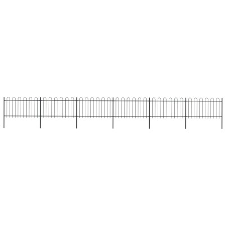 Garden fence with black steel hoop tips 10.2x1 m by vidaXL, fence panels - Ref: Foro24-277661, Price: 329,60 €, Discount: %