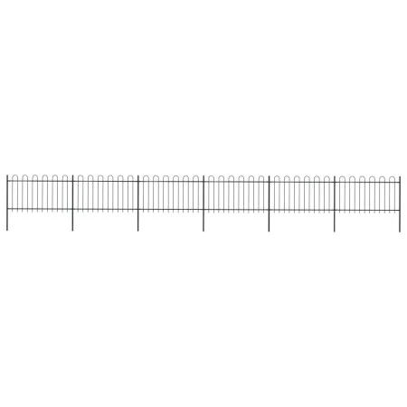 Garden fence with black steel hoop tips 10.2x1 m by vidaXL, fence panels - Ref: Foro24-277661, Price: 373,59 €, Discount: %