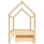 Kinderbettgestell mit Schubladen aus Zirbenholz 90x200cm von vidaXL, Kinderbetten und Betten für Kinder - Ref: Foro24-322138,...