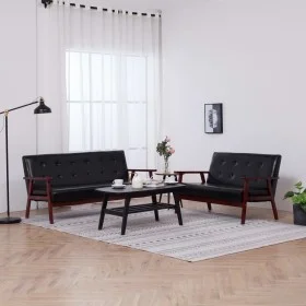Black Faux Leather 2-Piece Sofa Set by vidaXL, Sofas - Ref: Foro24-278396, Price: 398,44 €, Discount: %