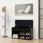 Schwarze Schuhbank aus Holzwerkstoff, 80 x 30 x 45 cm von vidaXL, Schuhregale und Schuhorganisatoren - Ref: Foro24-808748, Pr...