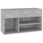 Banco zapatero madera de ingeniería gris hormigón 80x30x45 cm de vidaXL, Zapateros y organizadores de calzado - Ref: Foro24-8...