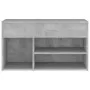 Banco zapatero madera de ingeniería gris hormigón 80x30x45 cm de vidaXL, Zapateros y organizadores de calzado - Ref: Foro24-8...