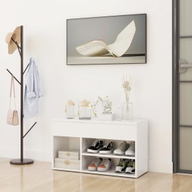 Glossy white plywood shoe bench 80x30x45cm by vidaXL, Shoe racks and shoe organizers - Ref: Foro24-808753, Price: 53,41 €, Di...