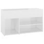 Banco zapatero madera contrachapada blanco brillante 80x30x45cm de vidaXL, Zapateros y organizadores de calzado - Ref: Foro24...