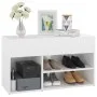Banco zapatero madera contrachapada blanco brillante 80x30x45cm de vidaXL, Zapateros y organizadores de calzado - Ref: Foro24...