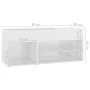 Schuhbank aus glänzend weißem Sperrholz, 80 x 30 x 45 cm von vidaXL, Schuhregale und Schuhorganisatoren - Ref: Foro24-808753,...