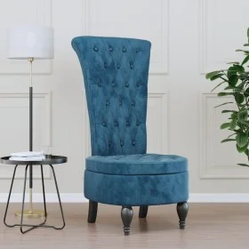 Sessel mit hoher Rückenlehne und blauen Samtknöpfen von vidaXL, Einfache Stühle - Ref: Foro24-352463, Preis: 181,39 €, Rabatt: %