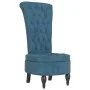 High back armchair with blue velvet buttons by vidaXL, Easy chairs - Ref: Foro24-352463, Price: 181,39 €, Discount: %