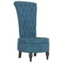 Sessel mit hoher Rückenlehne und blauen Samtknöpfen von vidaXL, Einfache Stühle - Ref: Foro24-352463, Preis: 174,94 €, Rabatt: %