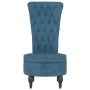 High back armchair with blue velvet buttons by vidaXL, Easy chairs - Ref: Foro24-352463, Price: 174,94 €, Discount: %