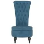 High back armchair with blue velvet buttons by vidaXL, Easy chairs - Ref: Foro24-352463, Price: 181,39 €, Discount: %