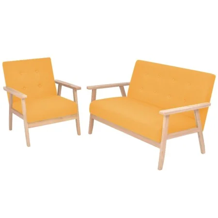 Yellow 2-Piece Fabric Sofa Set by vidaXL, Sofas - Ref: Foro24-274916, Price: 309,20 €, Discount: %