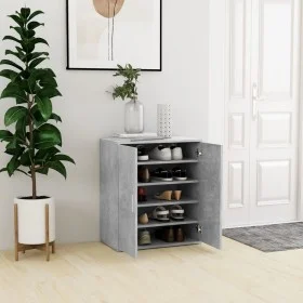 Engineered wood shoe cabinet in concrete gray, 60x35x70 cm by vidaXL, Shoe racks and shoe organizers - Ref: Foro24-808922, Pr...