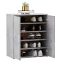 Engineered wood shoe cabinet in concrete gray, 60x35x70 cm by vidaXL, Shoe racks and shoe organizers - Ref: Foro24-808922, Pr...