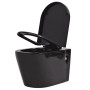 Wand-WC mit verstecktem Spülkasten aus schwarzer Keramik von vidaXL, Badezimmer - Ref: Foro24-274670, Preis: 389,96 €, Rabatt: %