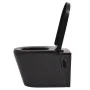 Wand-WC mit verstecktem Spülkasten aus schwarzer Keramik von vidaXL, Badezimmer - Ref: Foro24-274670, Preis: 388,43 €, Rabatt: %