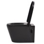 Wand-WC mit verstecktem Spülkasten aus schwarzer Keramik von vidaXL, Badezimmer - Ref: Foro24-274670, Preis: 389,96 €, Rabatt: %