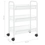 3-stöckiger Küchenwagen aus weißem Eisen 46x26x64 cm von vidaXL, Küchen- und Speisewagen - Ref: Foro24-336323, Preis: 44,90 €...