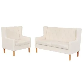 Set aus 2-teiligen Sofas cremeweißer Stoff von vidaXL, Sofas - Ref: Foro24-274928, Preis: 576,63 €, Rabatt: %