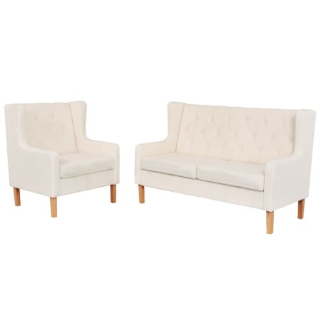 Set aus 2-teiligen Sofas cremeweißer Stoff von vidaXL, Sofas - Ref: Foro24-274928, Preis: 586,02 €, Rabatt: %