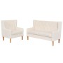 Set aus 2-teiligen Sofas cremeweißer Stoff von vidaXL, Sofas - Ref: Foro24-274928, Preis: 586,02 €, Rabatt: %
