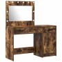 Mesa de tocador con cajón 2 pcs Marrón 40 x 41 x 75 cm