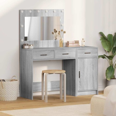 Mesa de tocador 2 pcs Gris 40 x 41 x 75 cm Madera contrachapada