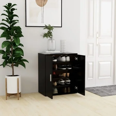 Black engineered wood shoe cabinet 60x35x70 cm by vidaXL, Shoe racks and shoe organizers - Ref: Foro24-808919, Price: 71,55 €...