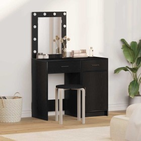 Mesa de tocador con cajón 2 pcs Negro 50 x 41 x 135 cm