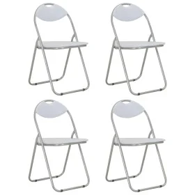 Folding dining chairs 4 units white synthetic leather by vidaXL, dining chairs - Ref: Foro24-278595, Price: 130,67 €, Discoun...