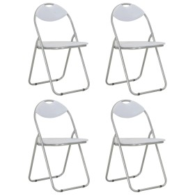 Klappbare Esszimmerstühle 4 Einheiten aus weißem Kunstleder von vidaXL, Essstühle - Ref: Foro24-278595, Preis: 131,02 €, Raba...