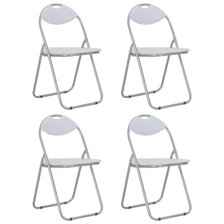 Folding dining chairs 4 units white synthetic leather by vidaXL, dining chairs - Ref: Foro24-278595, Price: 131,02 €, Discoun...