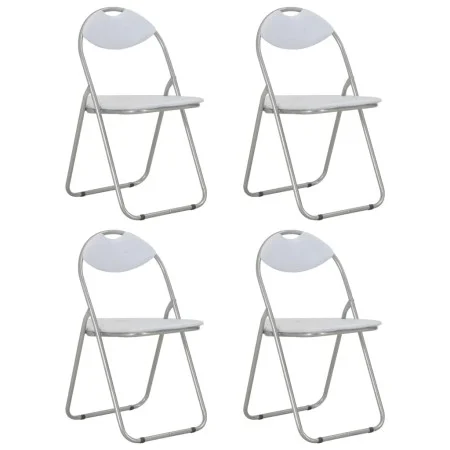 Klappbare Esszimmerstühle 4 Einheiten aus weißem Kunstleder von vidaXL, Essstühle - Ref: Foro24-278595, Preis: 130,67 €, Raba...