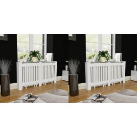 Cubiertas para radiador 2 unidades MDF blanco 152 cm de vidaXL, Accesorios para radiadores de calefacción - Ref: Foro24-27600...