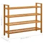 Shoerack with 4 solid oak wood shelves 100x27x80 cm by vidaXL, Shoe racks and shoe organizers - Ref: Foro24-331750, Price: 15...