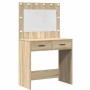 Mesa de tocador con cajón 3 pcs Marrón 40 x 41 x 75 cm