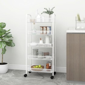 Carrito de cocina 5 niveles hierro blanco 46x26x105 cm de vidaXL, Carros de cocina y comedor - Ref: Foro24-336329, Precio: 63...