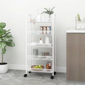 Carrito de cocina 5 niveles hierro blanco 46x26x105 cm