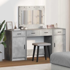 Mesa de tocador 3 pcs Gris 40 x 41 x 75 cm Madera contrachapada