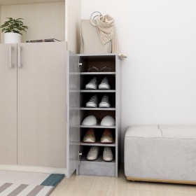 Mueble zapatero de aglomerado gris hormigón 32x35x92 cm