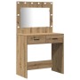 Mesa de tocador con cajón 3 pcs Marrón 40 x 41 x 75 cm