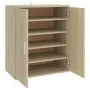 Sonoma oak engineered wood shoe rack cabinet 60x35x70 cm by vidaXL, Shoe racks and shoe organizers - Ref: Foro24-808921, Pric...