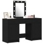 Mesa de tocador con cajón 3 pcs Negro 50 x 41 x 135 cm