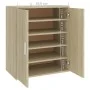 Sonoma oak engineered wood shoe rack cabinet 60x35x70 cm by vidaXL, Shoe racks and shoe organizers - Ref: Foro24-808921, Pric...